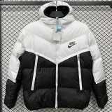 2025/26 White Hooded Windbreaker Fabric Cotton Coat
