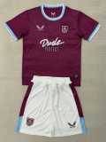 2025/26 Burnley Home Crimson Fans Kids Soccer jersey