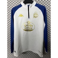 2025/26 La Coruna White Half Pull Training Shirts