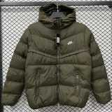 2025/26 Green Hooded Windbreaker Fabric Cotton Coat