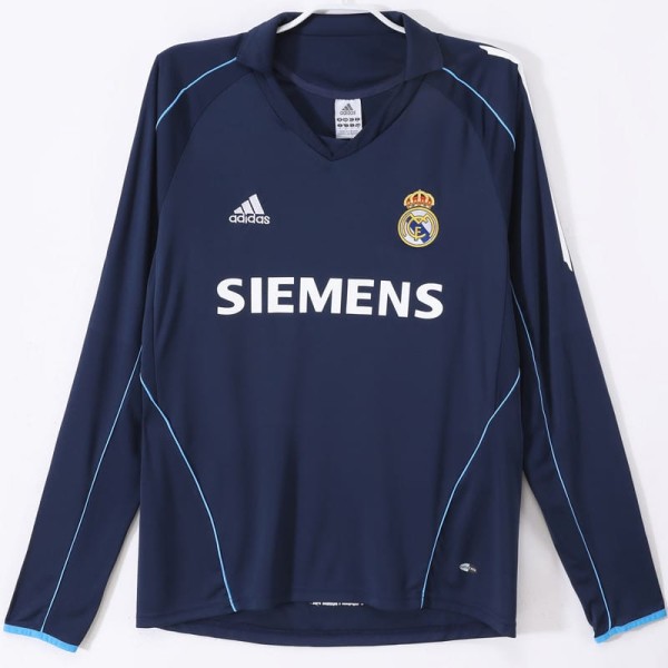 2005/06 R MAD Away Dark Blue Retro Long Sleeve Soccer jersey