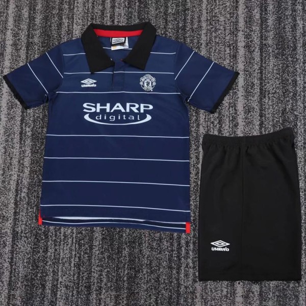 1999/00 Man Utd Away Dark Blue Retro Kids Soccer jersey