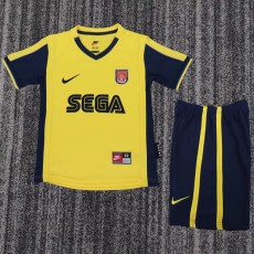 2000/01 ASN Away Yellow Retro Kids Soccer jersey