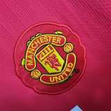 2007/08 Man Utd Home Red Retro Long Sleeve Soccer jersey