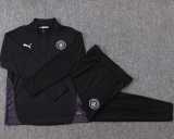 2025/26 Man City Black Half Pull Tracksuit