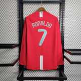 2007/08 Man Utd Home Red Retro Long Sleeve Soccer jersey