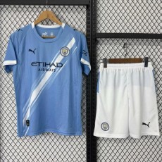 2025/26 Man City Home Fans Kids Soccer jersey