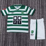 2003/04 Sporting Lisbon Home Green Retro Kids Soccer jersey