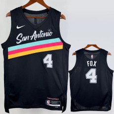 2025/26 SA SPURS FOX #4 Black NBA Jerseys