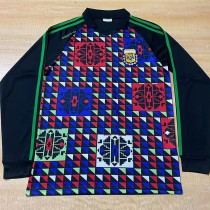 1990 Argentina Goalkeeper Royal blue Blue Retro Long Sleeve Soccer jersey