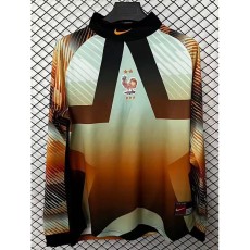2025 France Goalkeeper brown Brown Fans Long Sleeve Soccer jersey
