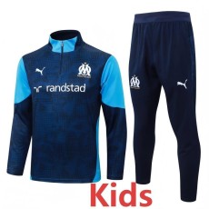 2025/26 Marseille Dark Blue Kids Half Pull Tracksuit
