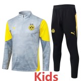 2025/26 Dortmund Gray Kids Half Pull Tracksuit