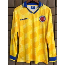 1994 Colombia Home Yellow Retro Long Sleeve Soccer jersey