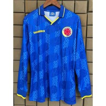 1994 Colombia Away Blue Retro Long Sleeve Soccer jersey