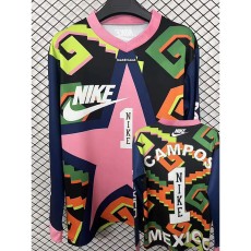 M Mexico GKL Campos #1 Retro Long Sleeve Soccer jersey