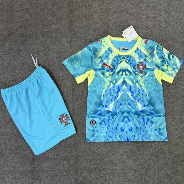 2026 Portugal GKL Azure Fans Kids Soccer jersey