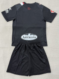2025/26 Sporting de Gijon Away Black Fans Kids Soccer jersey