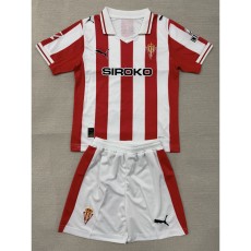 2025/26 Sporting de Gijon Home Red Fans Kids Soccer jersey