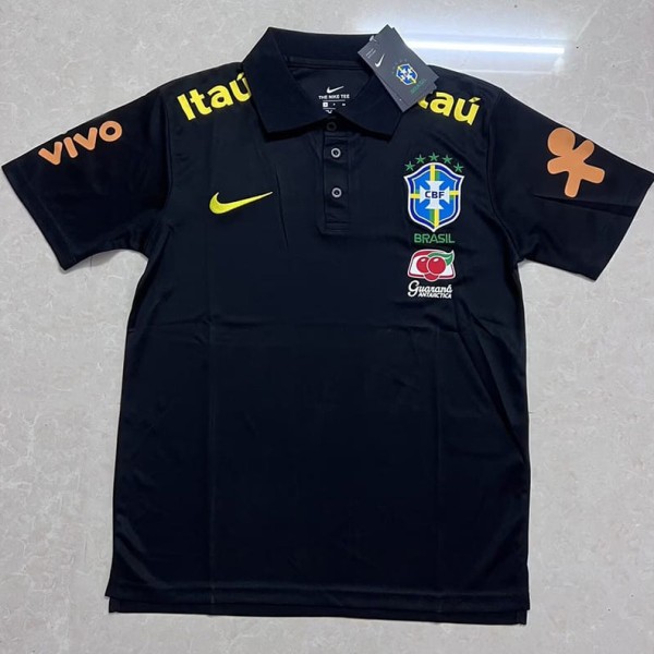 2026 Brazil Black Polo Jersey
