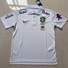 2026 Brazil White Polo Jersey