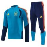 2026 Spain Lake blue Half Pull Tracksuit