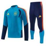 2026 Spain Lake blue Half Pull Tracksuit