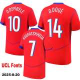 2025/26 PSG 3RD Red Fans Long Sleeve Soccer jersey