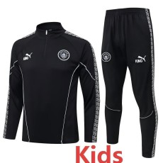 2025/26 Man City Black Kids Half Pull Tracksuit