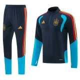 2026 Spain Royal blue Half Pull Tracksuit