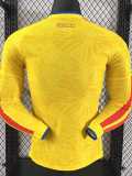 [PLAYER] 2026 Colombia Home Yellow Player Long Sleeve Soccer jersey