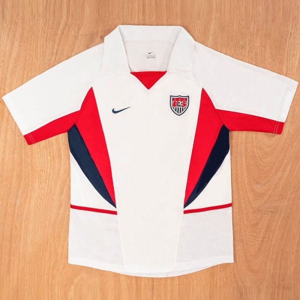 2002 USA Home White Retro Soccer jersey
