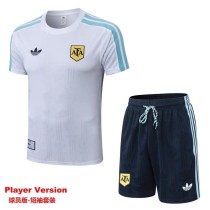 2026 Argentina White Player Training Shorts Suit