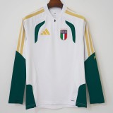 2026 Italy White Half Pull Training Shirts
