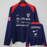 2026 Croatia Royal blue Half Pull Training Shirts