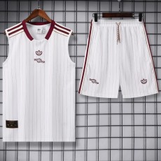 2025/26 ASN White Tank top and shorts Training Shorts Suit
