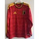 2026 Belgium Home Crimson Fans Long Sleeve Soccer jersey