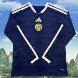 2026 Scotland Home Dark Blue Fans Long Sleeve Soccer jersey