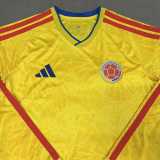 2026 Colombia Home Yellow Fans Long Sleeve Soccer jersey