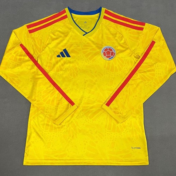 2026 Colombia Home Yellow Fans Long Sleeve Soccer jersey