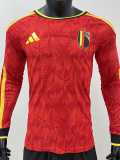 [PLAYER] 2026 Belgium Home Red Player Long Sleeve Soccer jersey
