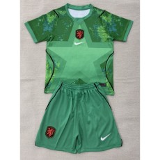 2026 Netherlands GKG Green Fans Kids Soccer jersey