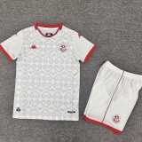 2026 Tunisia Away White Fans Kids Soccer jersey
