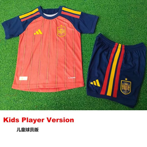 [PLAYER] 2026 Spain Home Red Player Kids Soccer jersey