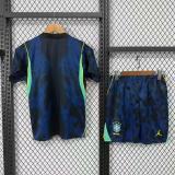 2026 Brazil Away Dark Blue Fans Kids Soccer jersey