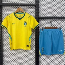 2026 Brazil Home Yellow Fans Kids Soccer jersey