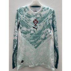 2026 Portugal Away Aqua Fans Long Sleeve Soccer jersey