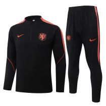 2026 Netherlands Black Half Pull Tracksuit