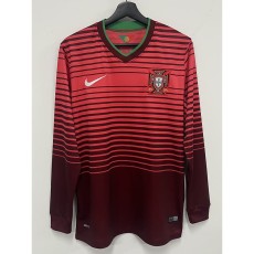 2014 Portugal Home Retro Long Sleeve Soccer jersey