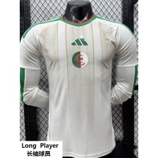 [PLAYER] 2026 Algeria Home White Player Long Sleeve Soccer jersey